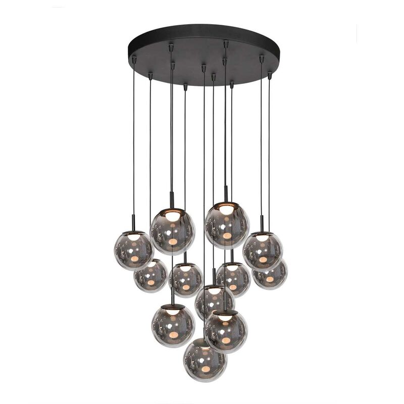 Steinhauer Vide Pendelleuchte Hängeleuchte LED Schwarz 12-flammig Metal - 8712746177930