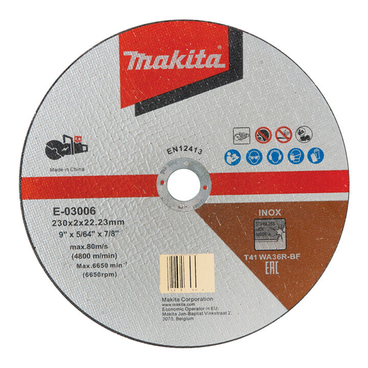 Makita Trennscheibe Scheibe Metall INOX 230 x 1,9 mm Akku Maschinen 50 STÜCK - 88381560368