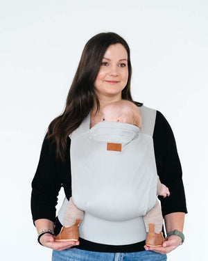 B-Ware Qookie Vario Babytrage ergonomisch grau mit patentierten Magnetverschlüssen