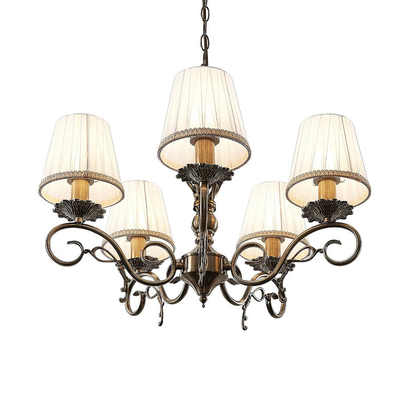 Lindby Kronleuchter Finnick 5-flammig LED Hängelampe dimmbar altmessing Ø 60 cm - 4251096571547