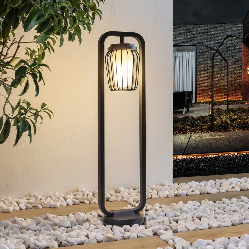 Lucande Wegeleuchte Chandan LED Gartenleuchte dimmbar anthrazit 90cm Aluminium - 4251911764338