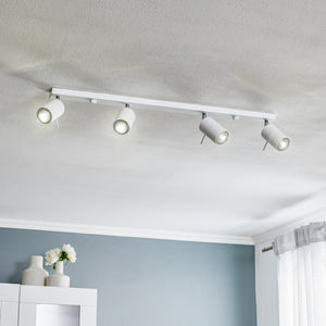 B-Ware Euluna Deckenstrahler Round LED Strahler dimmbar 4-flammig weiß Stahl 80x8cm