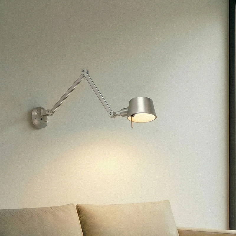 Lucande Wandleuchte Wandlampe Silka Nickel E27 Verstellbar Metall 91 cm Lampe - 4255830904820