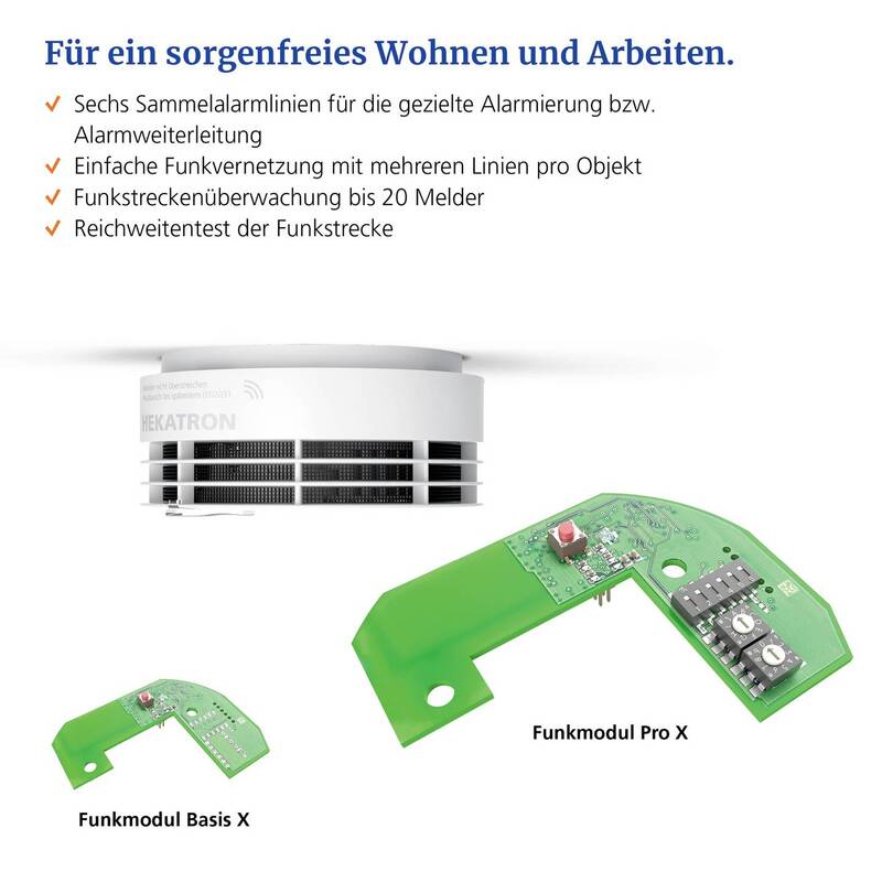 Hekatron Funk-Modul vernetzbar 60mm x 78mm für Rauchwarnmelder Genius Plus X - 4260432550047