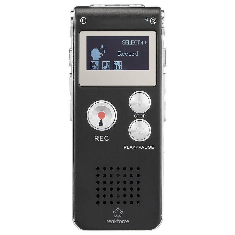 RENKFORCE RF-DVR-L169 DIGITALE Diktiergerät Sprachaufzeichner 8GB schwarz USB-C - 4064161394381
