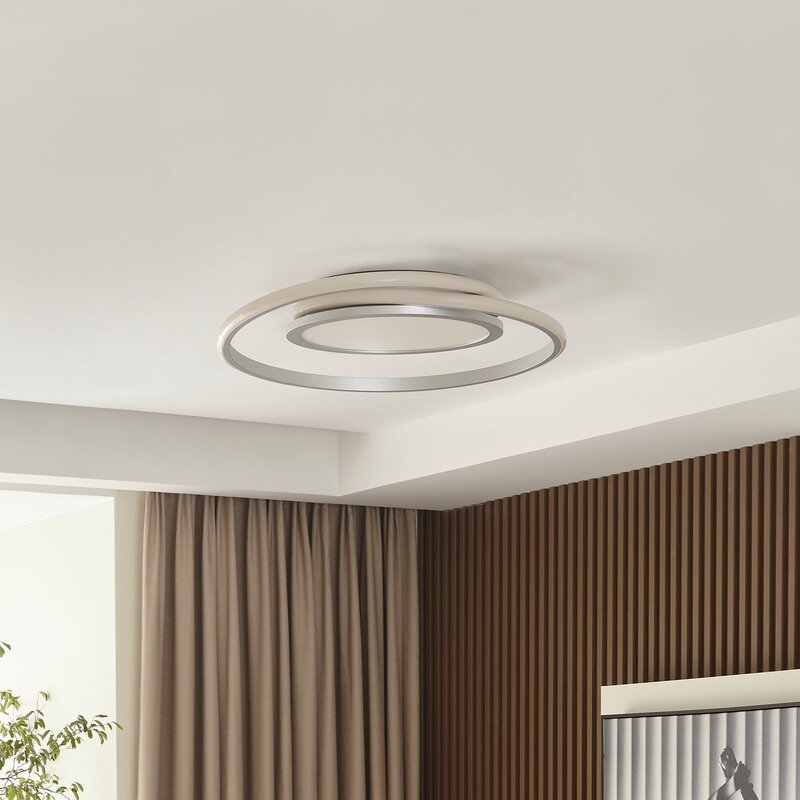 Lucande Deckenleuchte Deckenlampe LED Noud silber Aluminium dimmbar 49 cm - 4251096597653