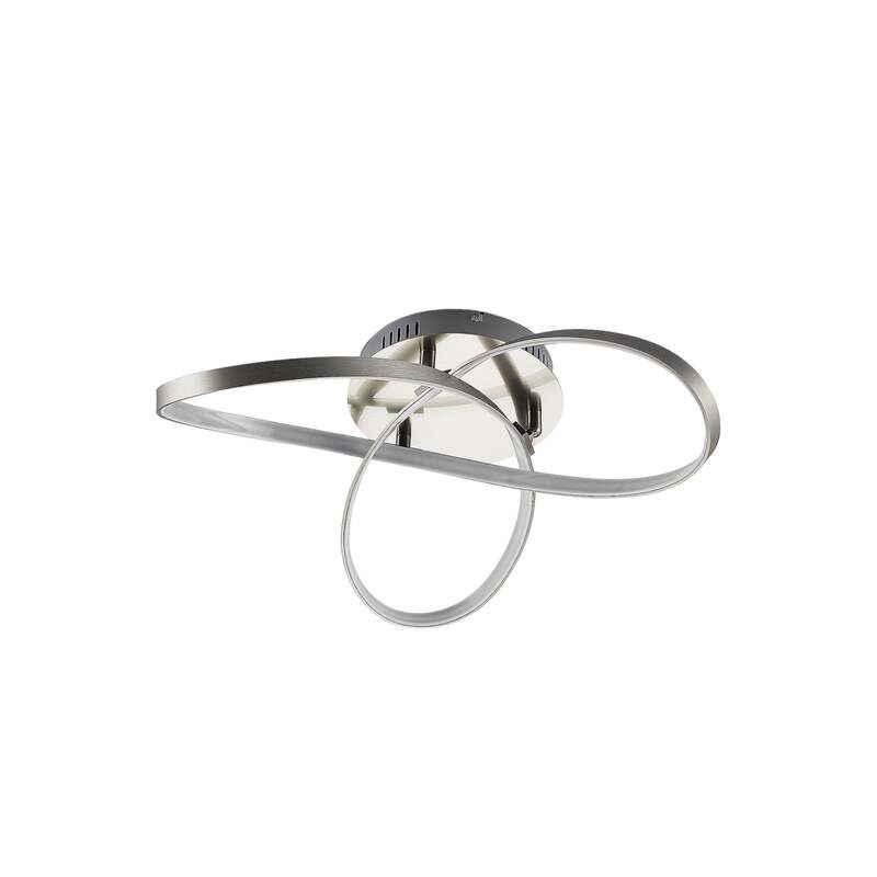 Lindby Deckenlampe Saliha LED Lampe dimmbar nickel matt 52,5cm warmweiß 3000K - 4251096537055