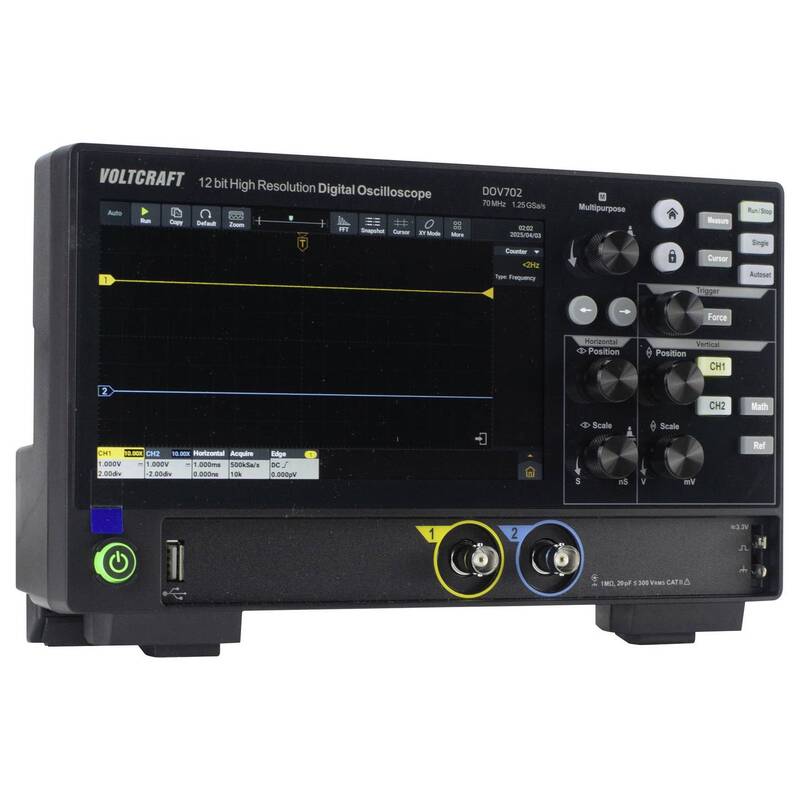 Voltcraft Digital-Oszilloskop DOV702 70 MHz 2-Kanal 1,25 GSa/s 50 Mpts 12 Bit - 4064161397115
