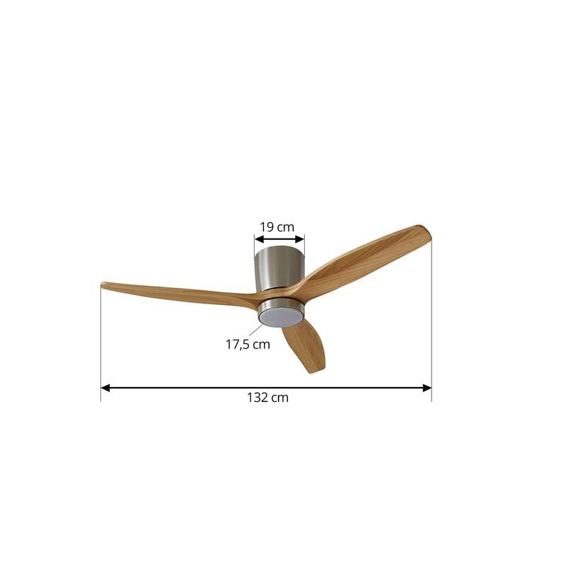 Lucande LED-Deckenventilator Faipari 132cm nickel leise mit Fernbedienung - 4251911797985
