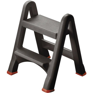 B-Ware Curver 155160 Klapptritt Anthrazit Rot 3.22kg Leiter Gerüst Treppe Tritt schwarz