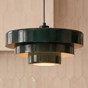 B-Ware Lindby Hängeleuchte Pendelleuchte Tivra grün Ø 35 cm Metall E27