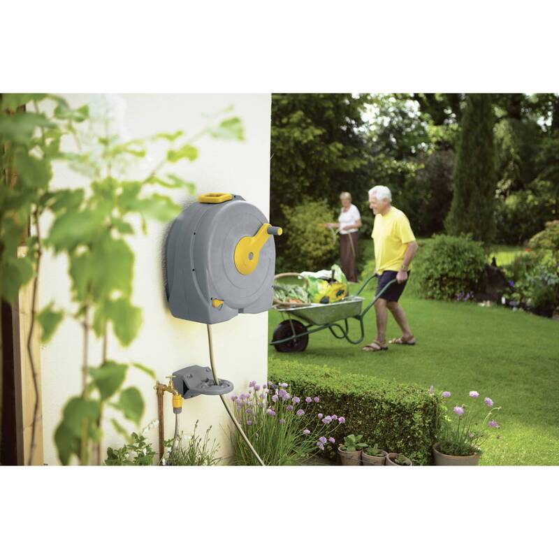 Hozelock Gartenschlauchaufroller Fast Reel 40 m 1/2 Zoll Grau Gelb Kunststoff - 5010646034135