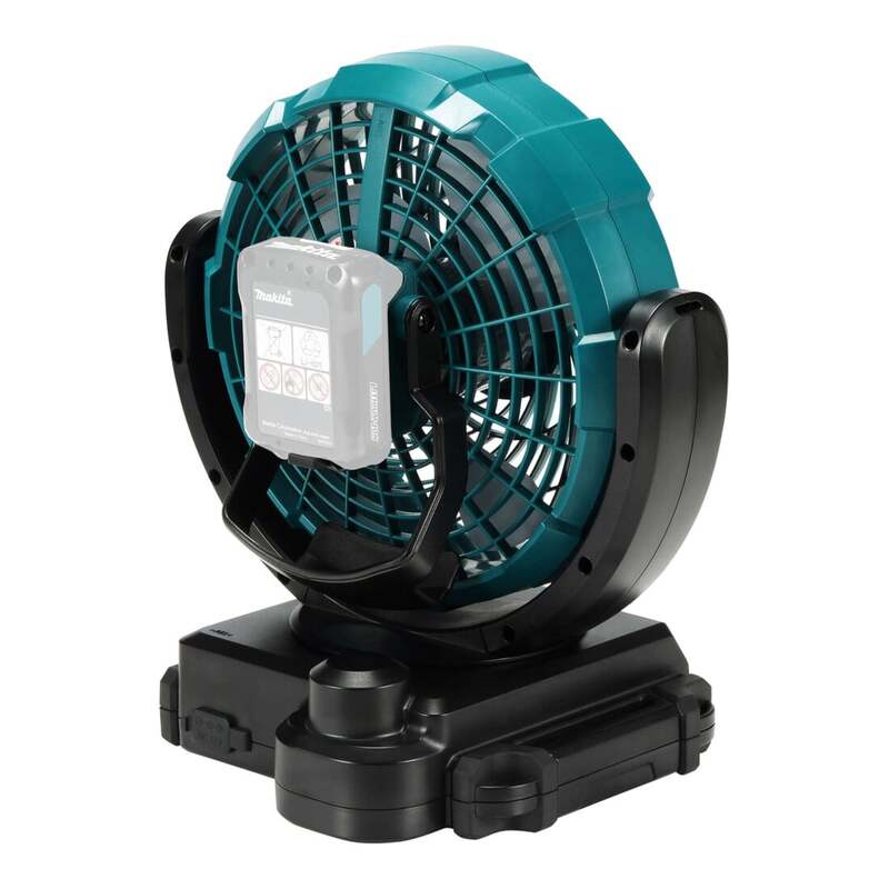 Makita Akku-Lüfter Standventilator mit Oszillation 3 Stufen Kunststoff türkis - 0088381865005