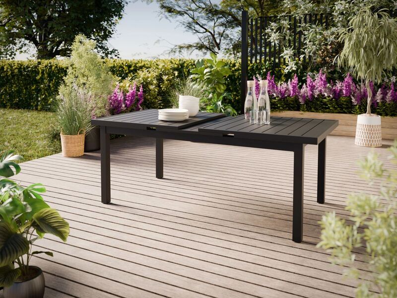 Gartentisch Outdoor Tisch Grovedale ausziehbar 240cm x 100cm anthrazit für 8 - 4007873330551