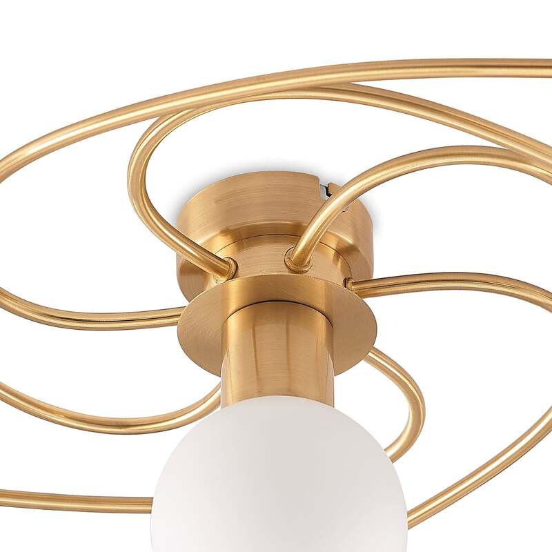 Lindby Deckenlampe Ciala 7-flg LED Deckenlampe messingfarben E14 opalweiß Lampe - 4251911710687