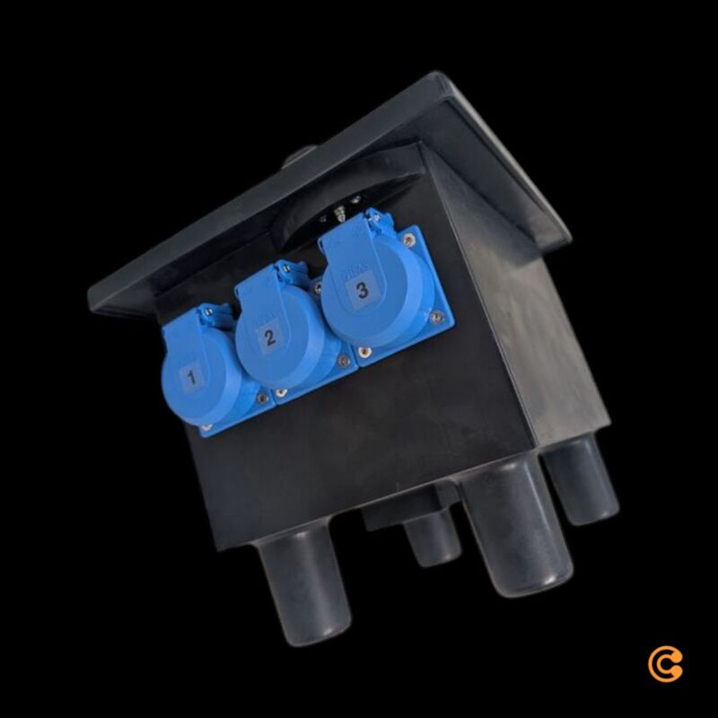 Gifas Electric CEE Stromverteiler Vollgummi 6206-25.00316G IP54 6 Steckdosen - 4251401406588