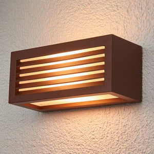 B-Ware SLV Außenwandleuchte Box L E27 Gartenleuchte Lampe rostbraun IP44 25x11cm Licht