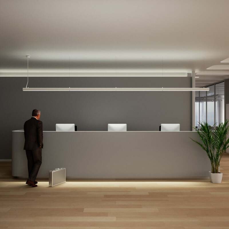 Arcchio Pendelleuchte Hängeleuchte LED Büroleuchte silber Kunststoff Aluminium d - 4251096540246