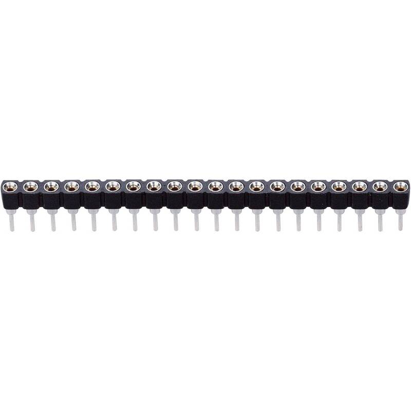 TRU COMPONENTS Buchsenleiste 1-reihig 20-polig vergoldet schwarz 50.80x7.43mm - 2050004916560