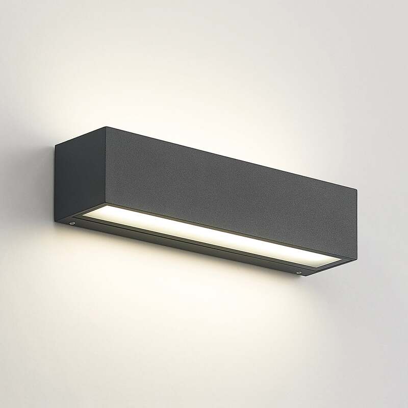 Arcchio Wandleuchte Außen anthrazit LED Lengo 2-flg 3000K 4000K IP65 25cm - 4251911714043