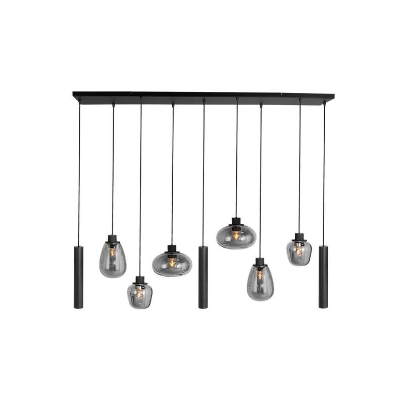 Hängeleuchte Reflexion 9-flammig schwarz Metall Glas Steinhauer 2700K Dimmbar - 8712746172959