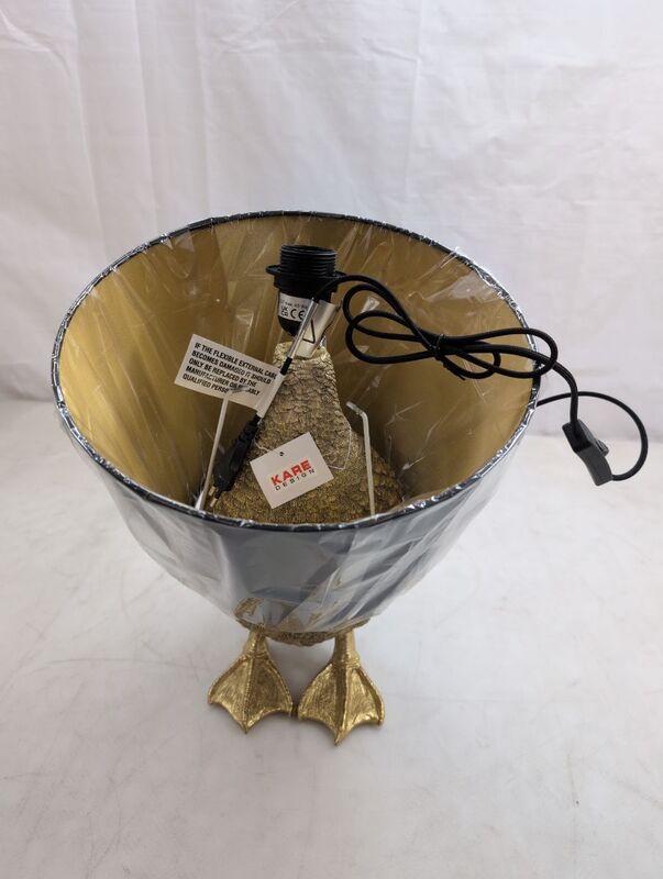 KARE Tischleuchte Animal Duck Ente Lampe E27 schwarz gold 58cm witziges Design - 4025621527022