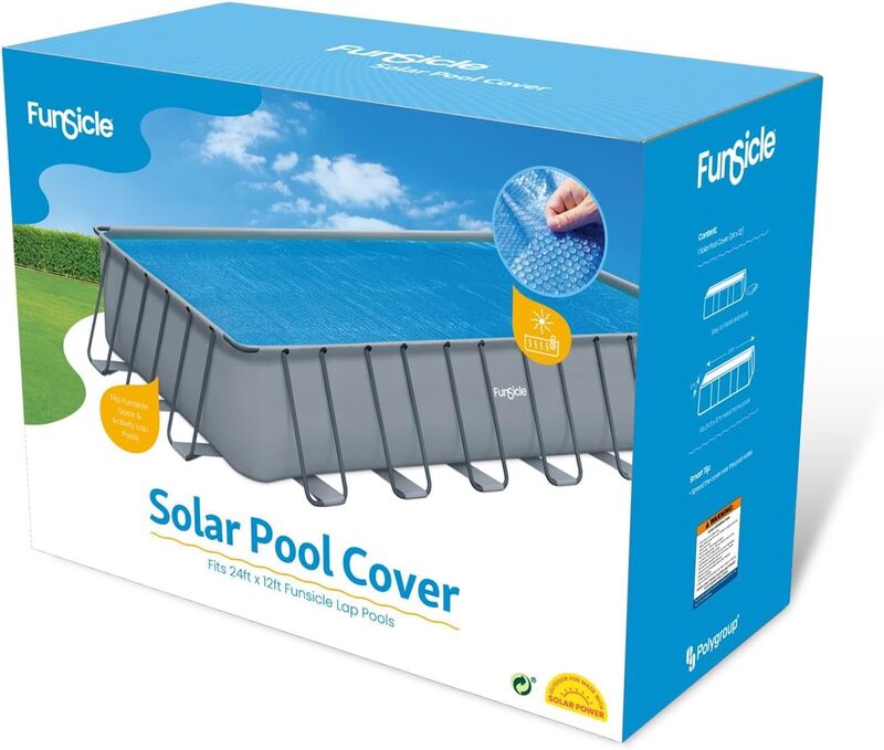 Funsicle Solar-Poolabdeckung 7,3 x 3,66 m für oberirdische Pools Blau - 4894906009825