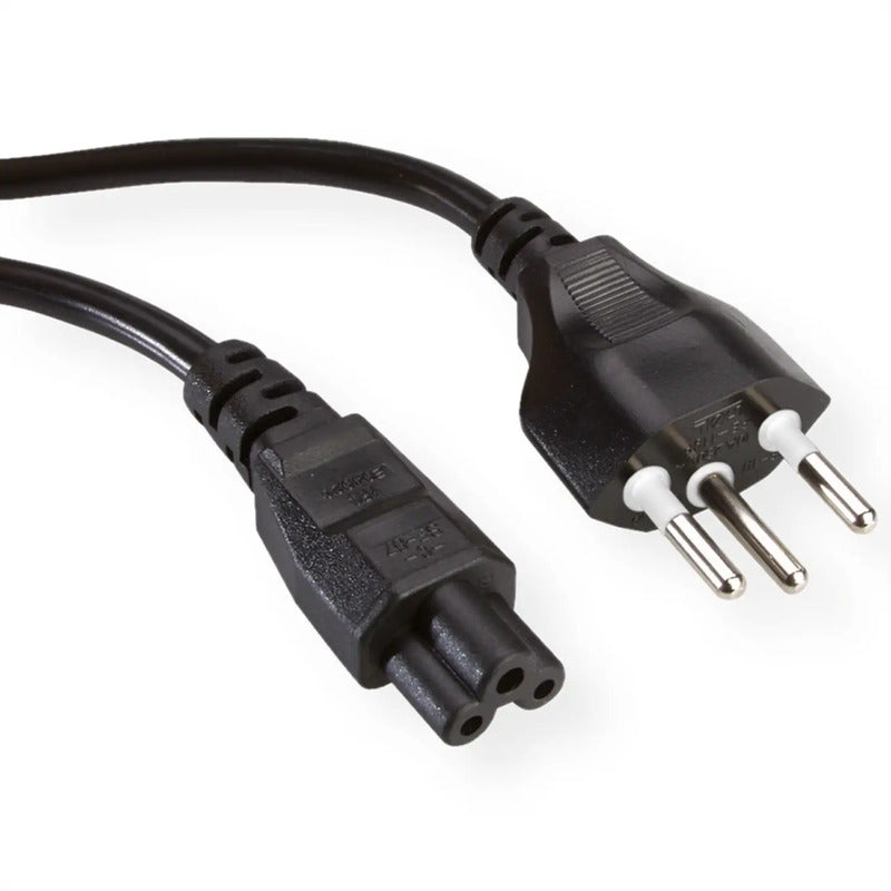 VALUE Strom Anschlusskabel T12 auf C5 3polig schwarz 1m 2,5A 250V AC Kabel - 7611990117079