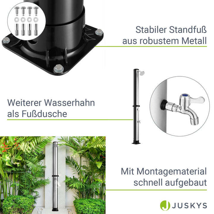 Solardusche Victoria Gartendusche 40L mit Regen-Duschkopf und Temperaturregelung - 4260565528869