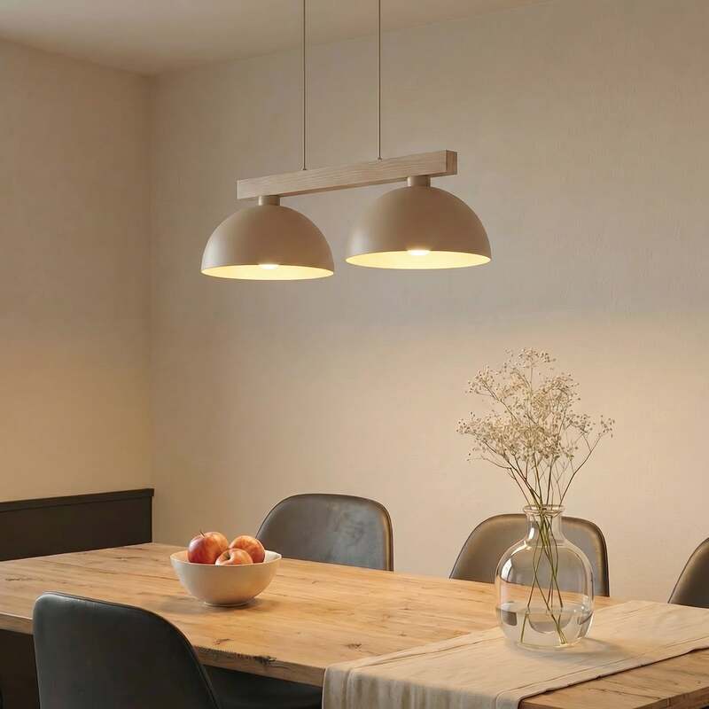 TK-Lighting Hängeleuchte Oslo sandfarben 2-flg LED Pendelleuchte dimmbar 83 cm - 5906135110117