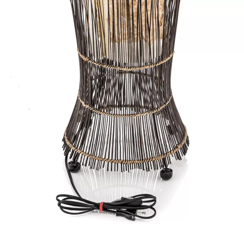 Woru Stehleuchte YUNI 150cm LED Lampe Leuchte Kunstharz Muscheln creme braun - 4250323844096