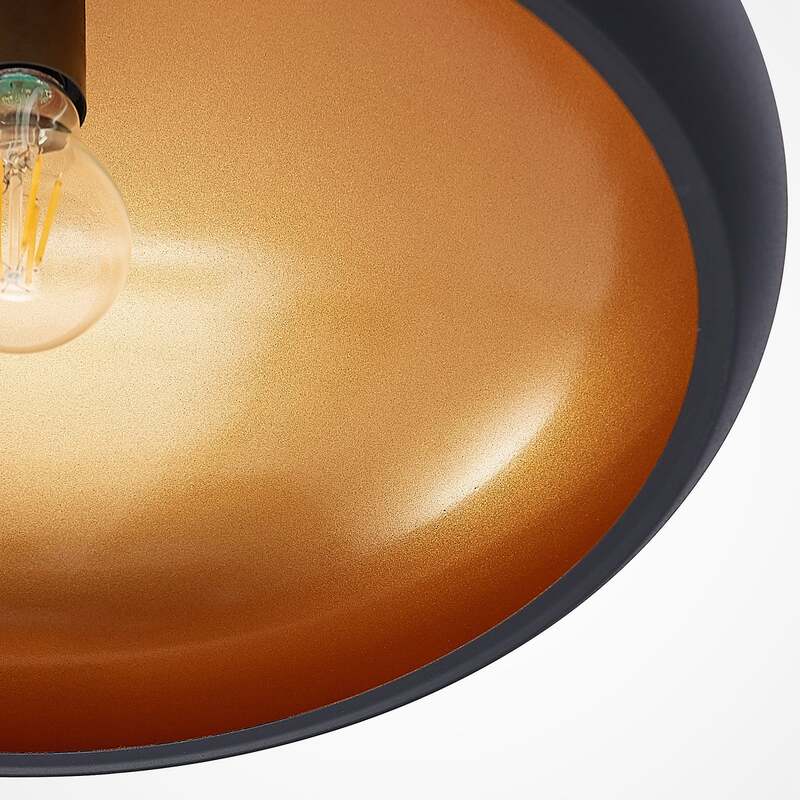 Lindby Deckenlampe Gerwina LED Lampe Leuchte dimmbar schwarz gold Ø40cm 1x60W - 4251096560619