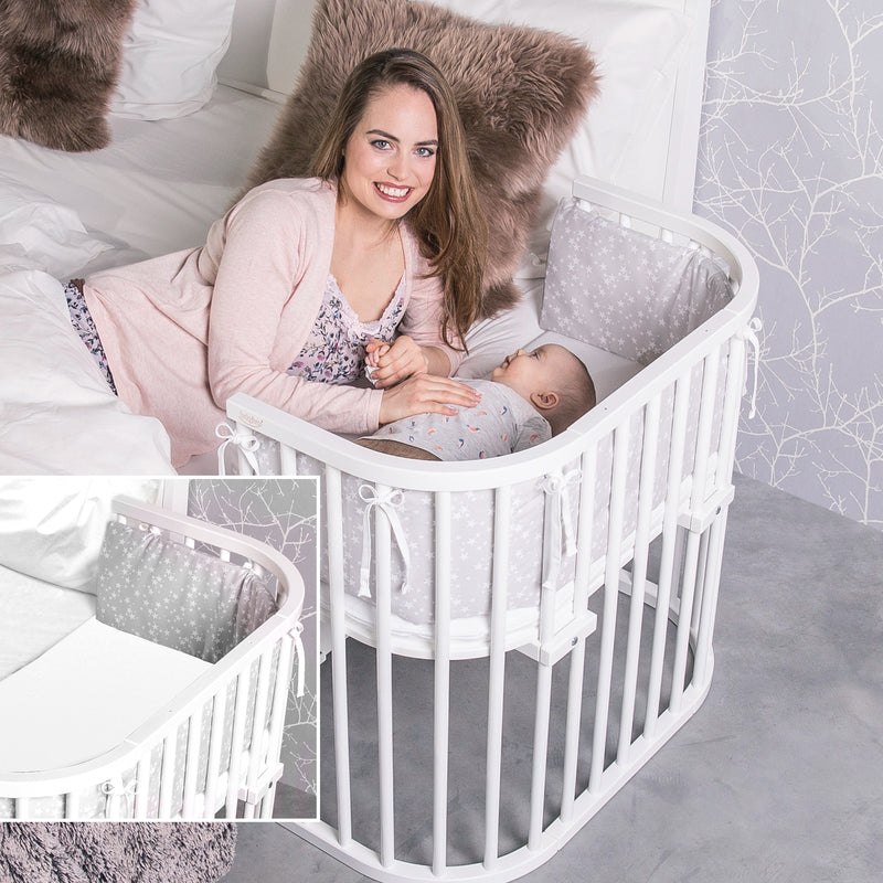 Babybay Baby Beistellbett Babybett Boxspring Liegefläche 51 x 89 cm Buche weiß - 4260095222459
