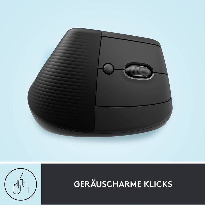 Logitech Lift Ergonomische Maus Bluetooth Funkoptisch 4000dpi Graphit 6 Tasten - 5099206099784