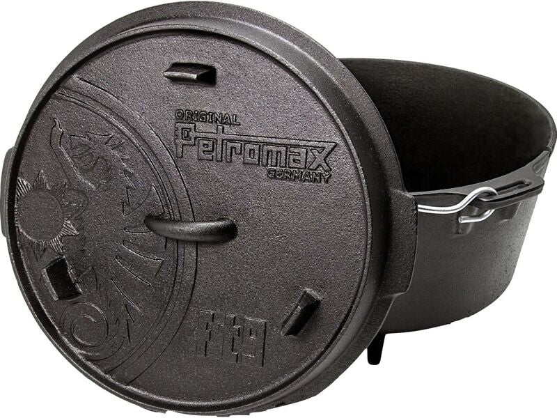 Petromax Dutch Oven FT9 Schwarz Gusseisen 7,5l Kochgeschirr mit Standfüßen Topf - 4250435707074