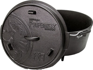 B-Ware Petromax Dutch Oven FT9 Schwarz Gusseisen 7,5l Kochgeschirr mit Standfüßen Topf