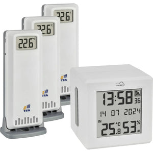 B-Ware TFA Dostmann Funk-Thermo-Hygrometer Starter Set ID-01 Weiß 3 Sender
