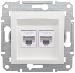 B-Ware Schneider Electric RJ45-Datendose Asfora EPH4870121D Weiß RAL 9003 250V 10A