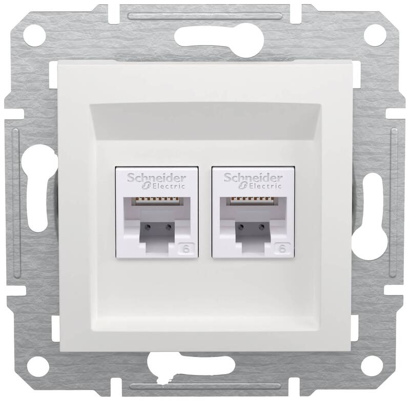Schneider Electric RJ45-Datendose Asfora EPH4870121D Weiß RAL 9003 250V 10A - 3606486875797