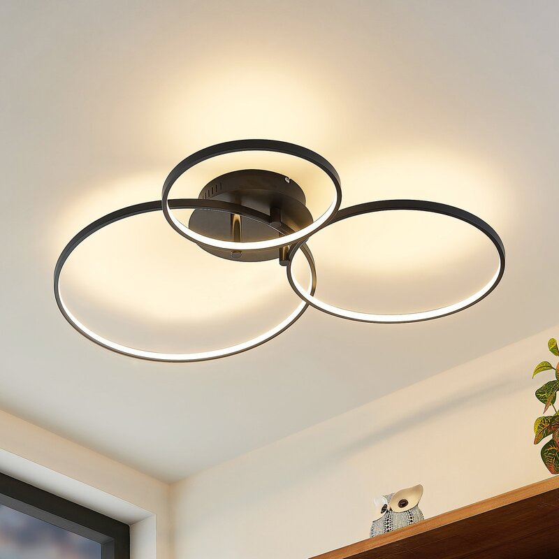 Lindby Rayk LED-Deckenlampe Deckenlampe Deckenstrahler LED Eisen schwarz matt - 4251911700053