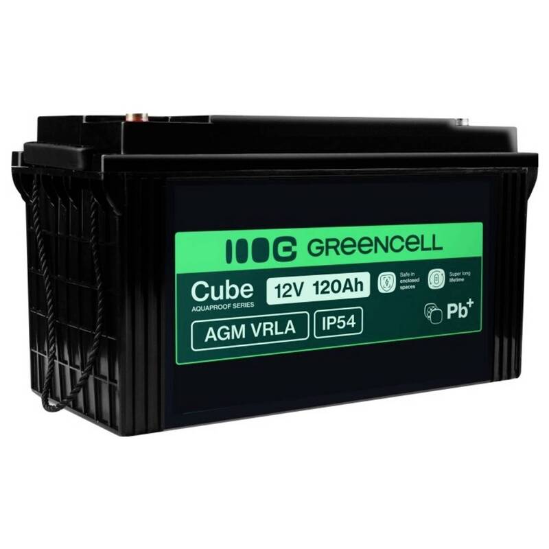 Green Cell Bleiakku AGM 120Ah 12V wiederaufladbar M8-Schraubanschluss 32kg 220mm - 5904326376298