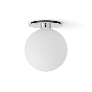 B-Ware Audo Leuchte Lampe Wand Decke LED Opalglas Stahl poliert silber E27 dimmbar