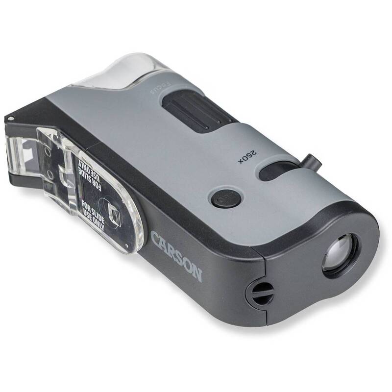 Carson Optical Taschenmikroskop MicroFlip MP-250 250x Vergrößerung schwarz - 0750668013040