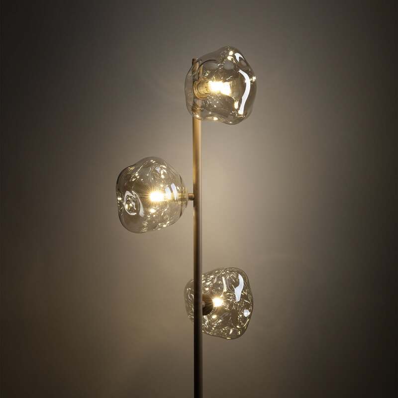 Stehlampe Lava 3-flammig G9 LED Leuchte sand cognac 151cm Höhe 30cm Durchmesser - 5906135161539