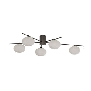 B-Ware Lindby Deckenleuchte Valisa LED Lampe 5-flammig dimmbar schwarz 72,7x52,9cm