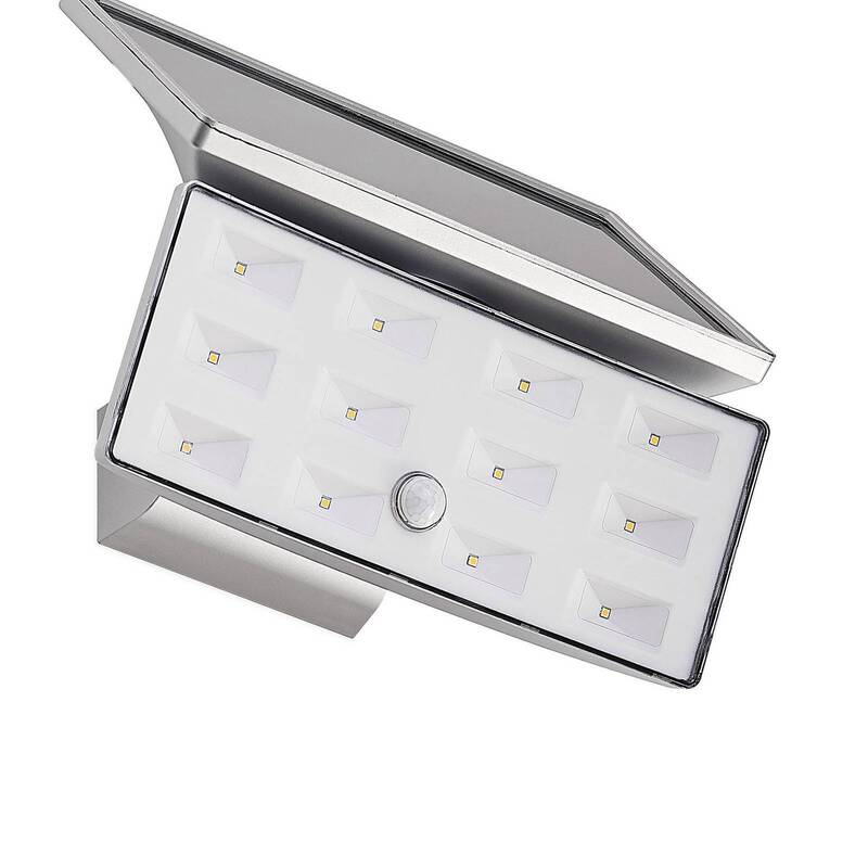 PRIOS LED Außenleuchte Wandleuchte silber weiß Bewegungsmelder wassergeschützt - 4251911712230
