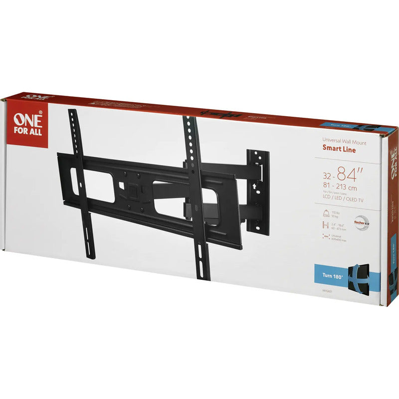 One For All TV-Wandhalterung drehbar 32-84 Zoll 50kg VESA 400x300mm neigbar - 8716184064357