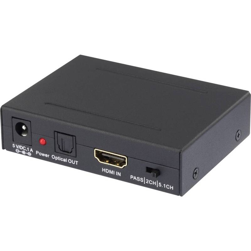 SpeaKa Professional 2 Port Audio Extraktor HDMI - HDMI, Cinch, Toslink Konverter - 4016139054308