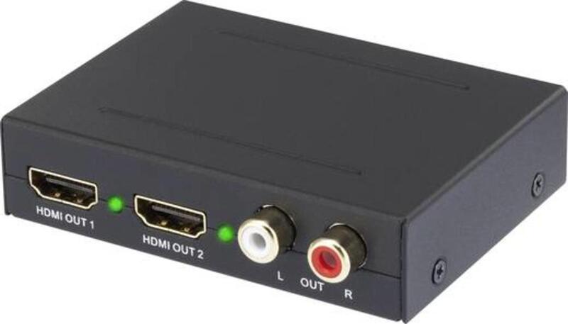 SpeaKa Professional 2 Port Audio Extraktor HDMI - HDMI, Cinch, Toslink Konverter - 4016139054308