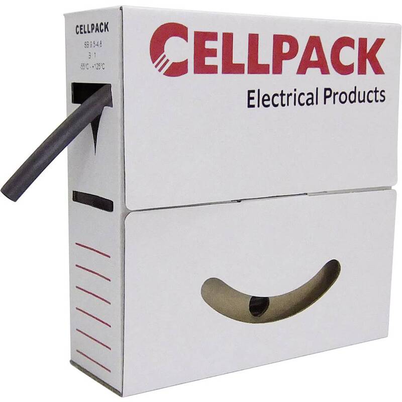 CellPack Schrumpfschlauch ohne Kleber 4m schwarz dünnwandig 3:1 SB/24-8/SW - 4010311037141